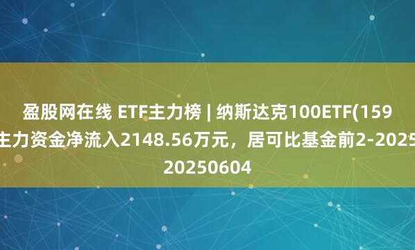 盈股网在线 ETF主力榜 | 纳斯达克100ETF(159659)主力资金净流入2148.56万元，居可比基金前2-20250604
