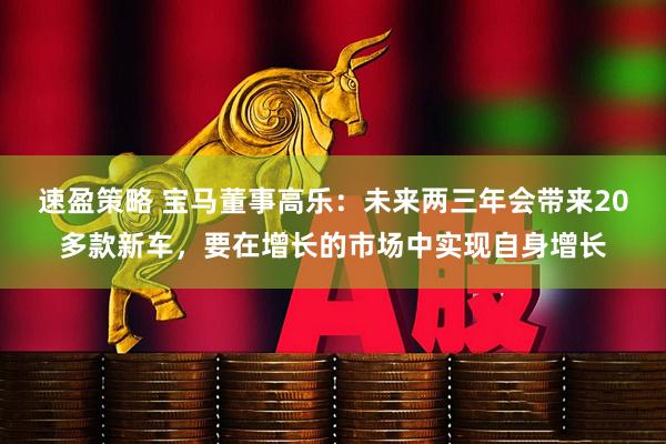 速盈策略 宝马董事高乐：未来两三年会带来20多款新车，要在增长的市场中实现自身增长