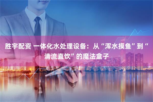 胜宇配资 一体化水处理设备：从“浑水摸鱼”到“清流直饮”的魔法盒子